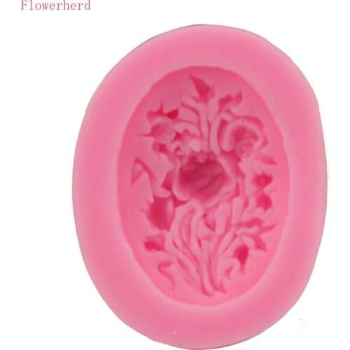 Soap Making Oval Peony Flower Cake Mold DIY Silicone Fondant Baking Tool Chocolate Mold Cake Decorating Handmade Soap Mold