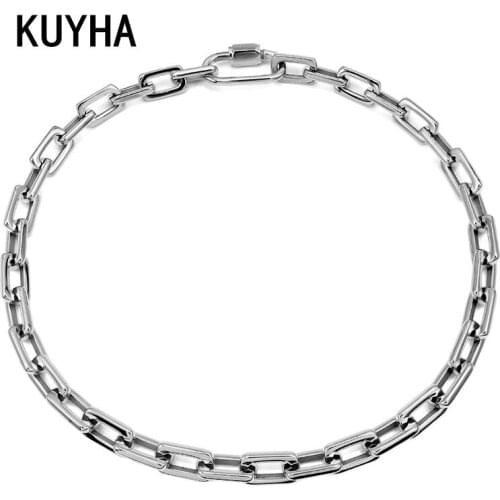 Punk Bracelet/Necklace Choker Shiny Statement Necklace Long Thick Gold/Silver Color Chain Necklace/Bangle Women Men Jewelry