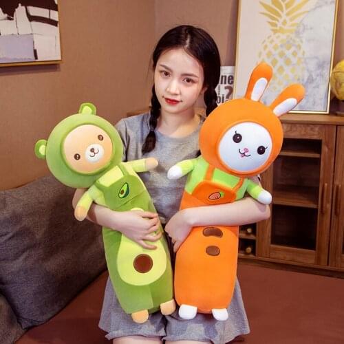 65-90cm Plush Toys Fruit Cute Creative Long Soft Toys Office Break Nap Sleeping Pillow Cushion Stuffed Gift Doll for Kids