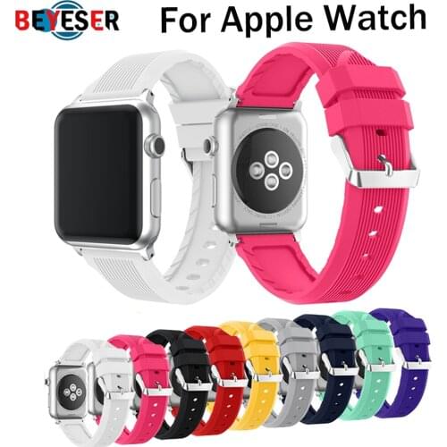 Sport soft Silicone strap band Bracelet for apple watch band Series 1/2/3 42mm 38mm Wrist Strap for i watch 4 5 40mm 44mm bands