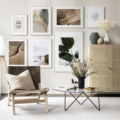 Modern Scenery poster Home Decor Nordic Canvas Painting picture Minimalist Landscape Leaf Plant Wall Art Print for Living Room