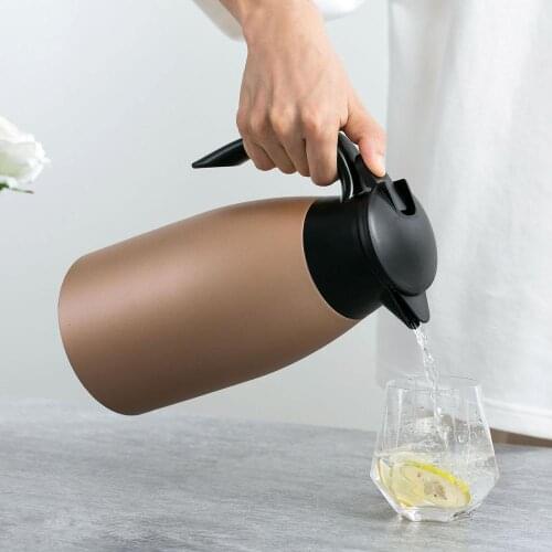 2L Stainless Steel Water Bottle Thermal Flask Vacuum Insulated Water Pot Coffee Tea Milk Jug Thermal Pitcher for Home Office