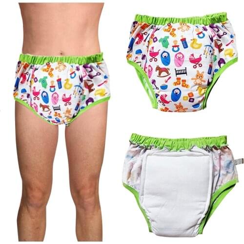 Adult printed purple pink cat trainning pants/Adult baby brief with padding inside/adult trainning pant/For ddlg diaper lover