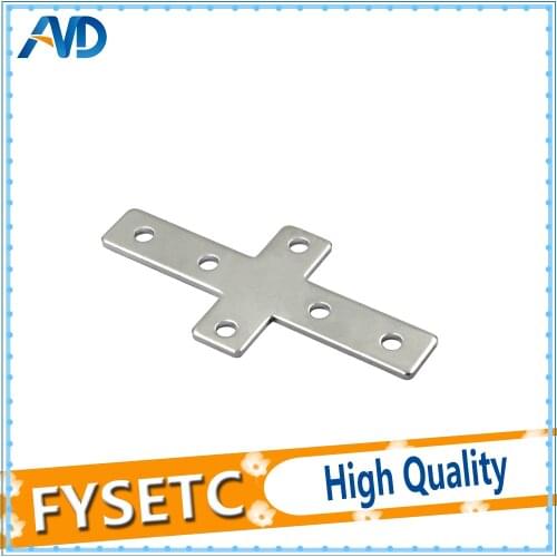 2Pcs Plate Corner Brace Flat Cross Shape Repair Bracket For Aluminum Profile 2020 20x20 with 6 holes