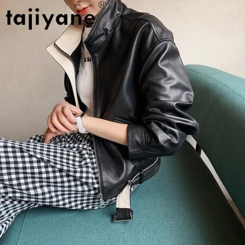 Genuine Women Jacket Leather 2021 Spring Autumn Woman Natural Sheepskin Coat Female Slim Jackets Femme Veste TN356