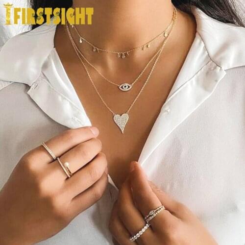 100% 925 Sterling Silver Full CZ Paved Heart Pendant Necklace Delicate Minimalist Cute Heart Charm Choker WomenJewelry