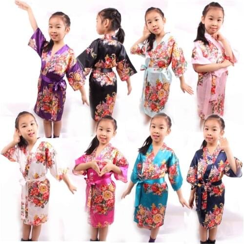 Girl robe Floral robe design flower girl bridal party robe for wedding flower robes