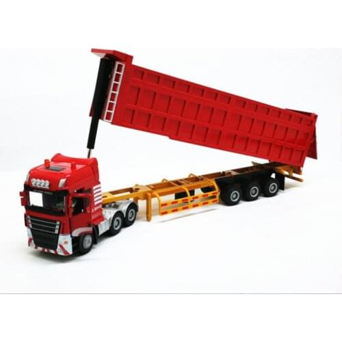 1:50 Scale Alloy Metal Truck Trailer Container Truck High Simulation Diecast Model Engineering Vehicle Toy Kids Children Gifts