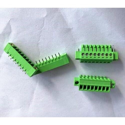 10sets Plug-in PCB terminal block K2EDGKM-3.5MM male and female terminal block with fixed ear flange 2p-24p Connector