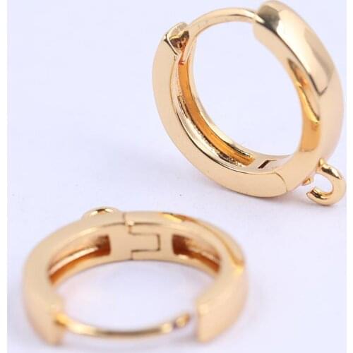 10pcs Gold Plated Earring Clasps Hooks Diy Connector Findings For Jewelry Making Supplies