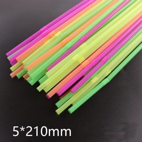100pcs/lot Disposable straw Coloured Flexible Bendy Straws Birthday Party Drinking Plastic Bendy Disposable bar Accessories 2021