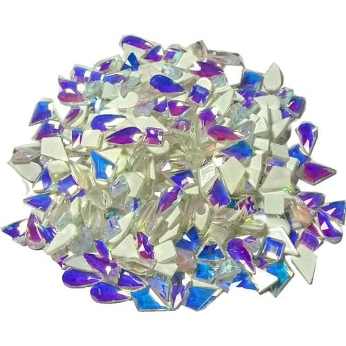 1440pcs/pack Wholesale Nail Art Rhinestones Flat Crystal Colorful Shaped Raindrop Glass Stones For 3D Nails Art Decorations
