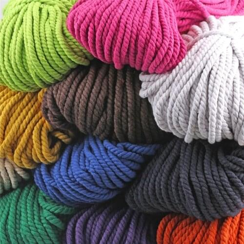 5mm Colorfull Cotton Cord Braided Woven Twisted Cotton Cord DIY Packing Rope Decorative Craft Thread Jewelry Bags Accessories