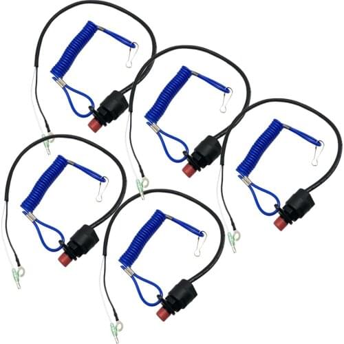 5 Pieces Universal Boat Kill Stop Switch & Safety Tether Lanyard for Yamaha
