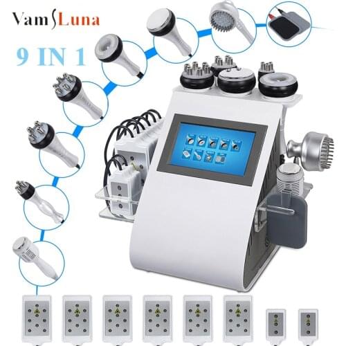 9-in-1 40K Cavitation Machine Vacuum Radio Frequency 8 Pads Lipo Laser Slimming Ultrasonic Weight Loss Fat Burnning