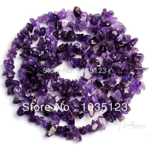 High Quality 5-8mm Natural Amethysts Freeform Gravel DIY Gems Loose Beads Strand 80-85cm Jewelry Making Free Shipping w373
