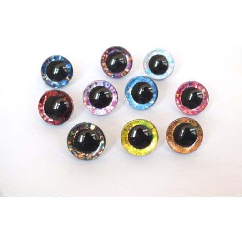 20pcs 3D glitter eyes safety Plastic Doll Eyes Craft Eyes DIY For Plush Bear Stuffed Toys Animal Puppet Dolls