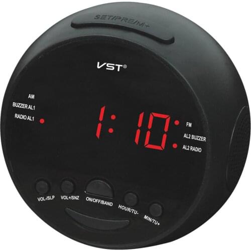 Stylish LED Radio Alarm Clock with Snooze Function US Specification 12.5 * 11 * 9.5CM Gift Decoration