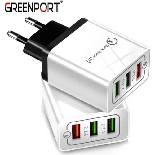 GREENPORT Quick Charge 3.0 USB Fast Charger for iPhone x 6 8 Samsung s8 Oneplus Charging Plug Wall Charger Mobile Phone Chargers