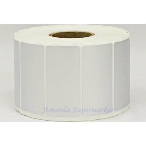 700pc Sticker label 45*30 mm Thermal Transfer Silver PET Label Waterproof Tearproof Oilproof Barcode Label