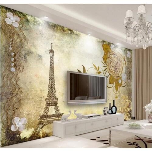 Custom photo wallpaper for walls 3 d Cartoons murals European nostalgic retro flower mural for living room TV background wall