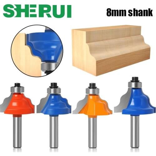 1pc 8mm" Shank Wavy Edge Molding Router Bit C3 Carbide Tipped Wood Cutting Tool woodworking router bits
