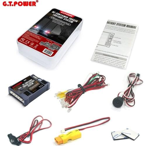 G.T.POWER RC Container Trailer Taillight System Wireless Infrared for RC Container Truck Rc Car