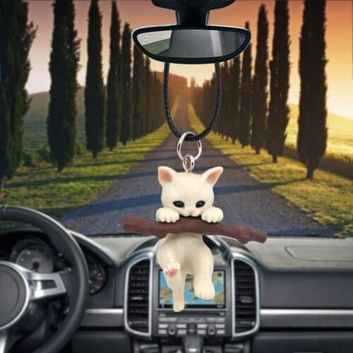Automobiles Interior Creative DIY Ornaments Rearview Mirror Decoration Cute Branch Cat Pendant Interior Cars Accessories
