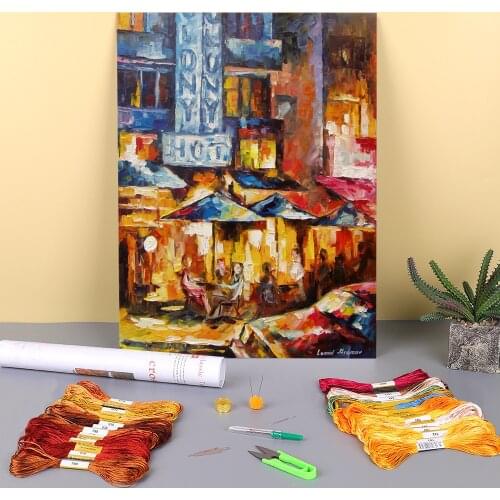 Oil Painting Style Printed Canvas 11CT Cross-Stitch DIY Embroidery Patterns DMC Threads Hobby Knitting Handicraft Design
