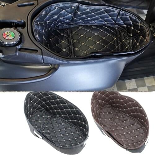 KODASKIN Leather Rear Trunk Cargo Liner Protector Motorcycle Seat Bucket Pad for Vespa gts300 Sprint125 Primavera150 GTS300 hpe