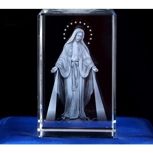 Creative Crystal Inner Carving Decoration Home Decoration Catholic Virgin Mary Religious Souvenirs Crafts Home Decorations