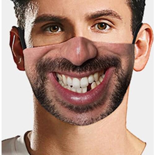 New Funny Big Beard Mouth Masks Cosplay Womens Men Unisex Face-Protection Dustproof Cycling Breathable Halloween Adult Mask