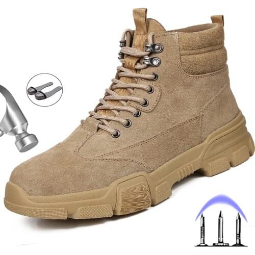 Vogue Men Boots Winter Safety Shoes Men For Martin Boots Indestructible Work Shoes Puncture-Proof Security Boots Steel Toe Shoes