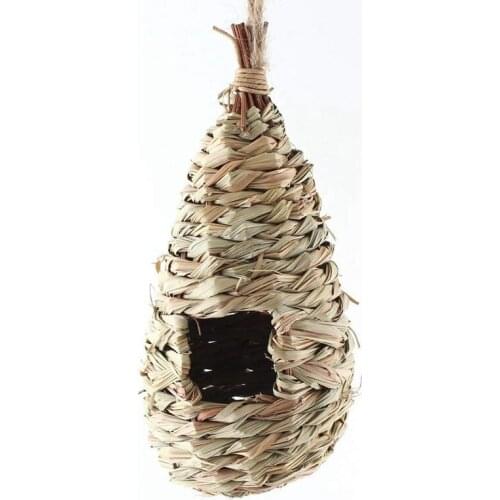 Natural grass of woven hanging Birdhouse nest birds house of straw bird house