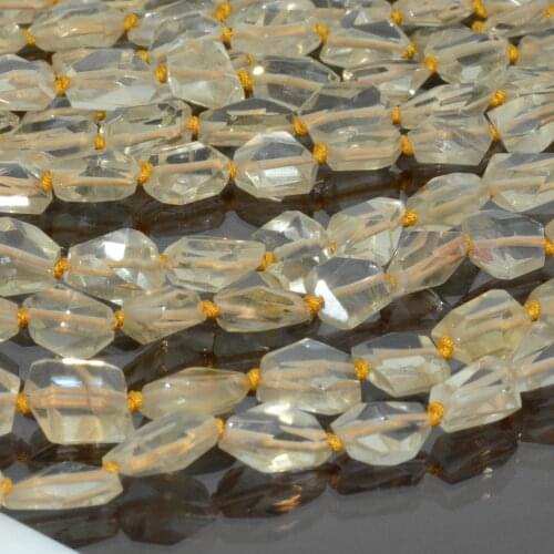 Natural Oregon Sunstone / Bytownite / Yellow Clean Feldspar Crystal Flat Faceted Nugget Beads 8mm-10mm