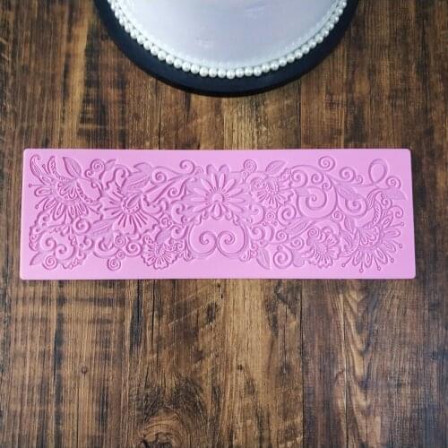 New delicate lace pattern cake border decoration tools Chocolate fondant silicone mold