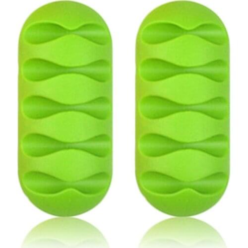 Cable Organizer Silicone USB Cable Winder 5Holes Desktop Management Fixer Clip Cable Holder For Mouse Data line Headphone Wire