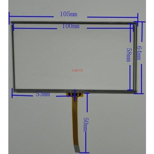 Original new 4.3-inch external screen handwriting four-wire resistive touch screen 105 * 65 connector cable digital products Uni