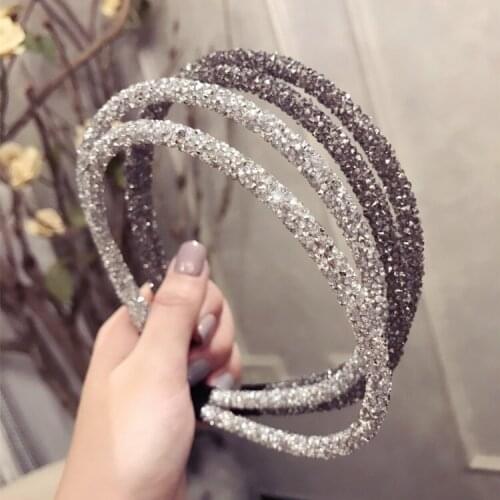 Women Ornaments Shiny Rhinestone Non-slip Nice Gift Fashion Hair Accessories Diamond Pearls Hairband Crystal Headbands