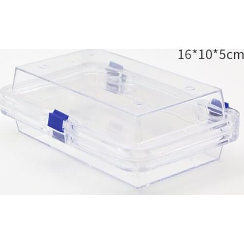 2Pc Clear Hinged Display Box Acrylic Membrane Case Storage Plastic Jewelry Box 16*10*5cm