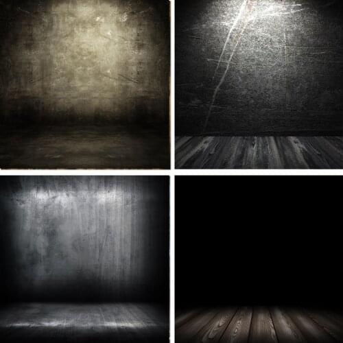 Nitree Photography Props Backdrop Mysterious Black Retro Industrial Style Brick Tile Floor Photo Gallery Vinyl Background