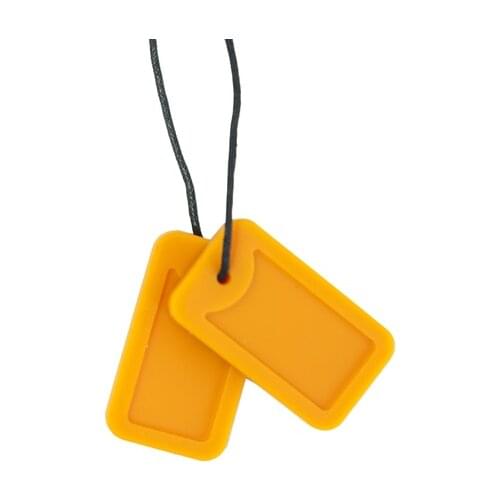Sensory Chew Necklace Silicone Dog Tags Pendant Chewy Jewelry for Kids Adult Autism ADHD