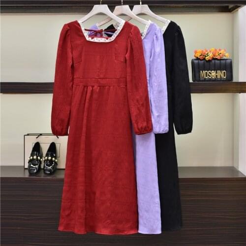 2021 Spring Women Casual Autumn Dress Lady Korean Style Vintage Floral Printed Chiffon Shirt Long Sleeve Bow Midi Summer Vestido