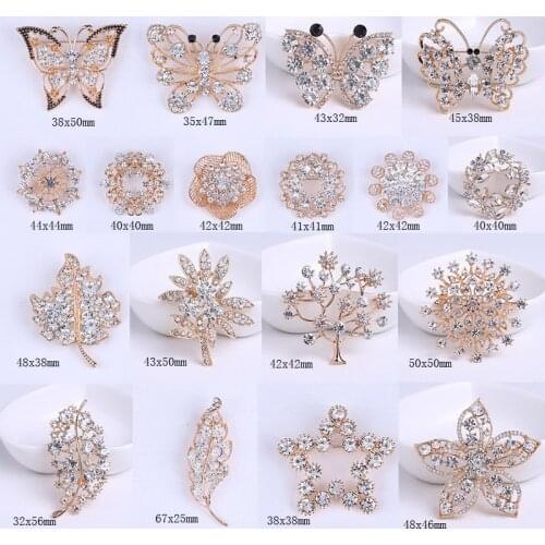 Gold Rhinestone Chic Beautiful Brooch Pin Scarf Buckle Butterfly Leaf Brooch Golden Garland Brooch Pin Silk Scarf Buckle