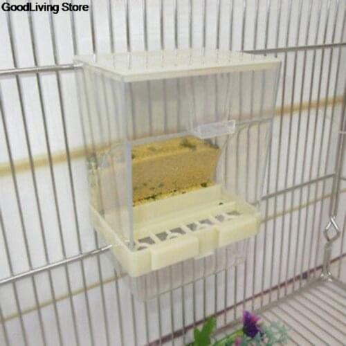 1pcs Small Size 10x12x7.5CM Bird Poultry Feeder Automatic Acrylic Food Container Parrot Pigeon Splash Proof
