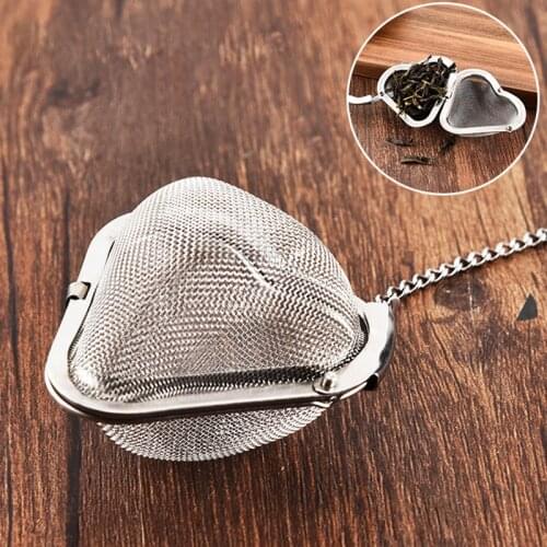 1Pcs Stainless Steel Leaf Spice Strainer Heart Shape Multi Purpose Silver Tea Filter Reticular Reusable Kitchen Gadgets