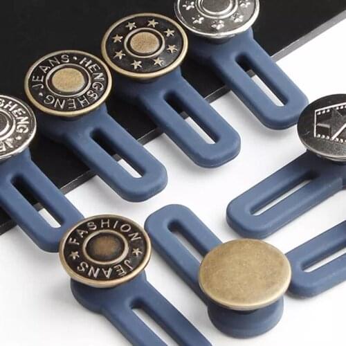 1Pc Retractable Waist Button Free Nail Detachable Adjustment Buckle Jeans Waist Extension Buckle Pants Button for Clothing
