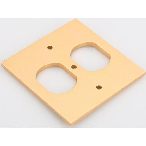 1Piece US Golden Socket AC Power Duple Receptacle Cover Outlet Wall Plate Panel 8.5x8.5cm Gold