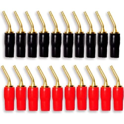 10-Pair 2mm Banana Plug Pin Screw Type, Audio Speaker Cable Connector Copper Gold Plated