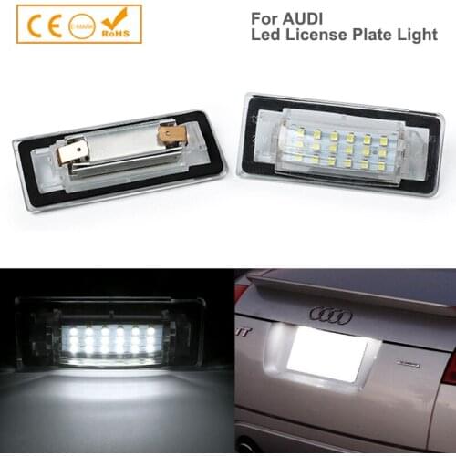 2pcs For Audi TT MK1 8N Roadster 8N9 Coupe 8N3 LED License Plate Light Number Lamps Car Accessories White Error Free Car-Styling